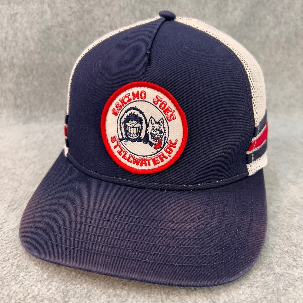 Eskimo Joe's Stillwater OK Men Blue Cap America Trucker Hat Snapback OSFM